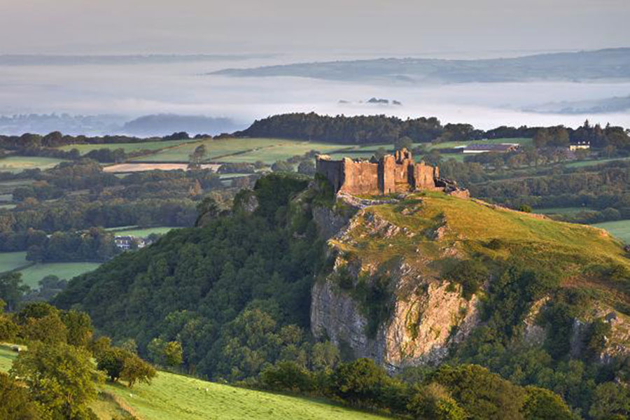 Carreg Cennen castle on the hill