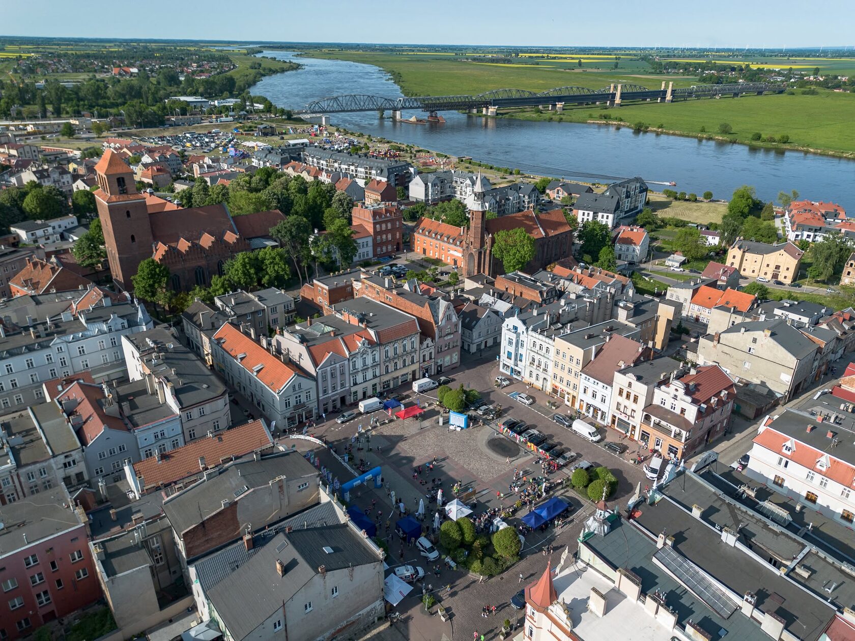 Widok z lotu ptaka na centrum zawodów w Tczewie