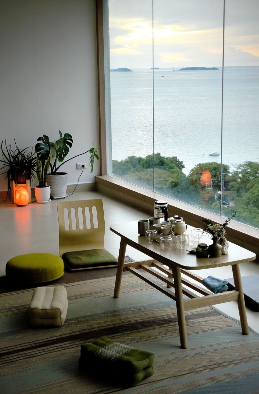 Tea ceremony setup at Balance Yoga Studio Pattaya