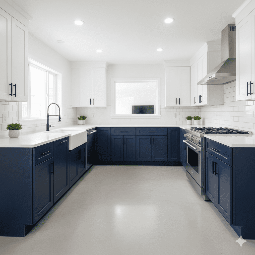 U-shaped kitchen layout