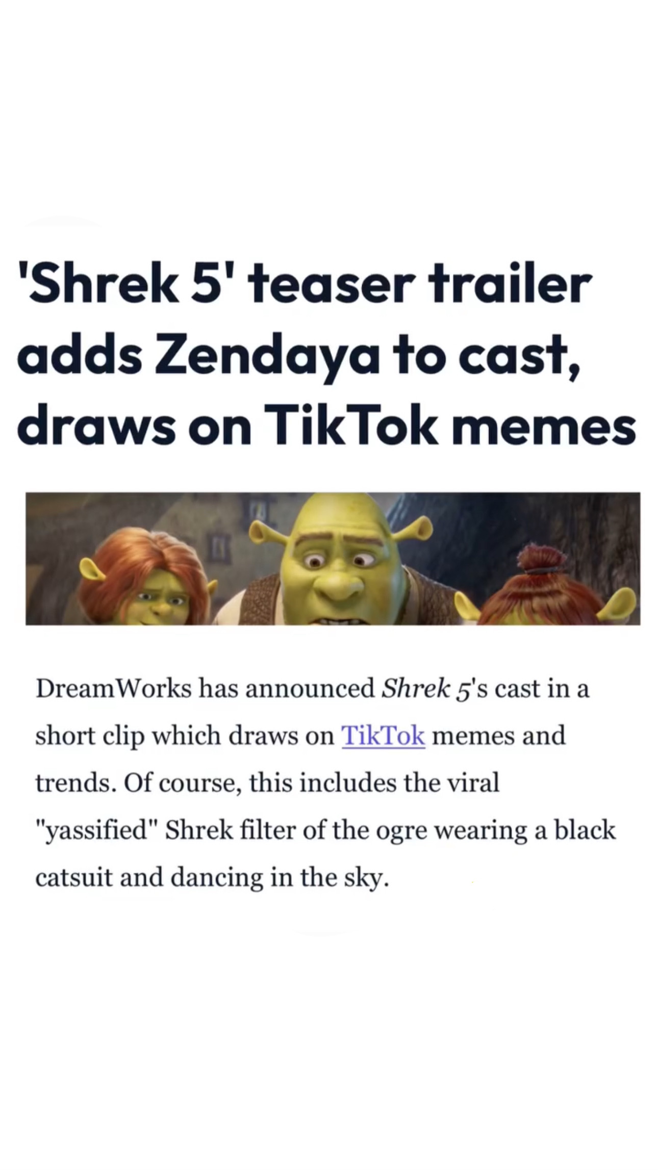 Shrek 5 Teaser Meme Screenshot