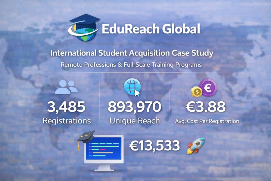 Кейс рекламы онлайн-курсов EduReach — 3485 регистраций