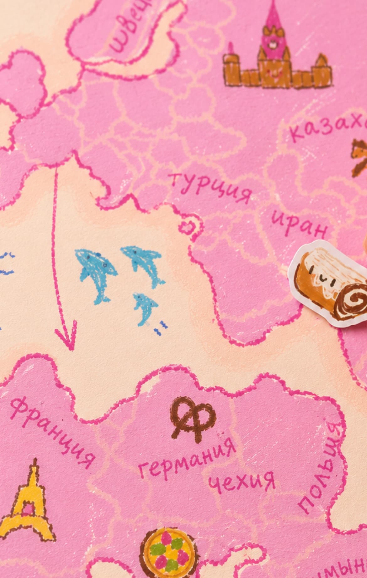 Dessert illustrations on the map