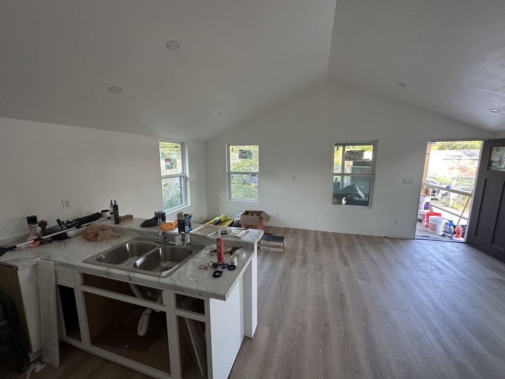 Kitchen and countertop · Work in progress — Austin house flip by Kir Remodeling