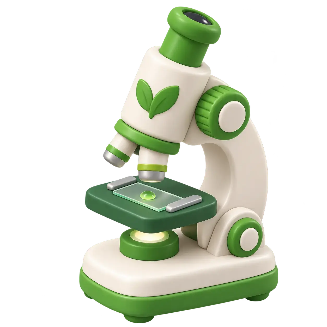 3D-Illustration eines Kindermikroskops, mit dem Kinder beim Kindergeburtstag Pflanzen und Mikroorganismen im Biotop entdecken – IZSO NaturArt in Lahr