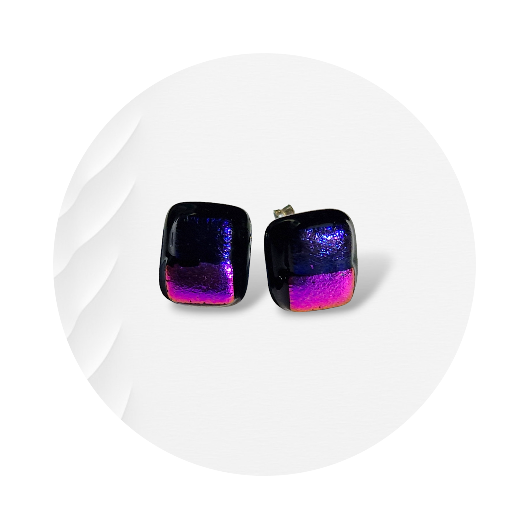 Ultraviolet glass stud earrings