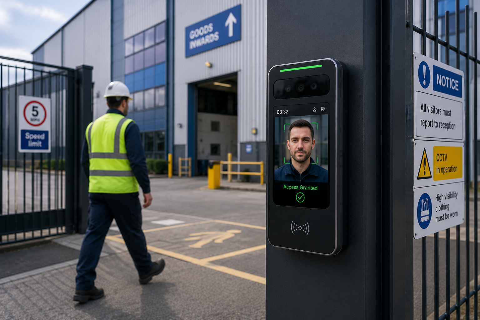Industrial property secured with access control