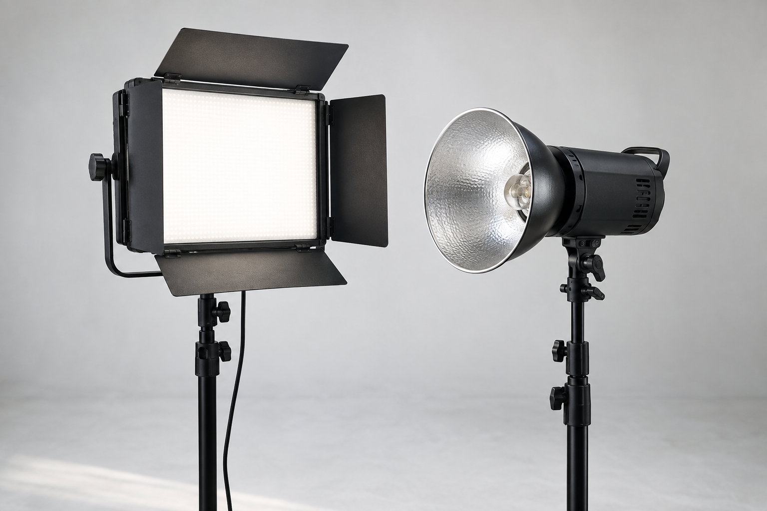 AI illustration of LED and flash lighting equipment