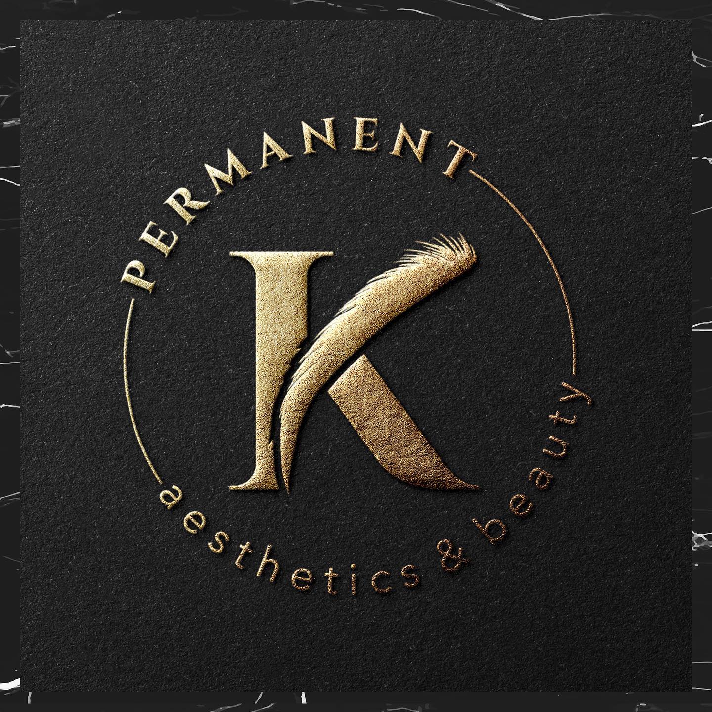 Permanent makeup artist logo – a letter K in a circle
