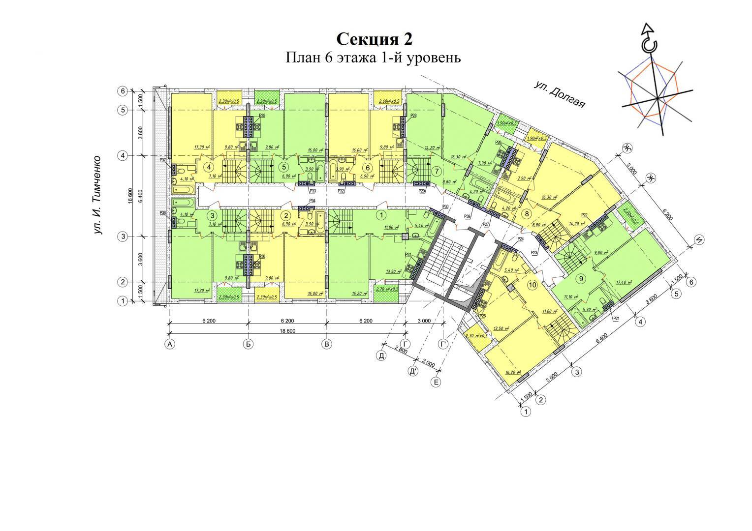 Типовая планировка этажа Club Marine 2 — вариант 4