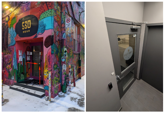Pottery Studio 1 entrance inside Graffiti Alley