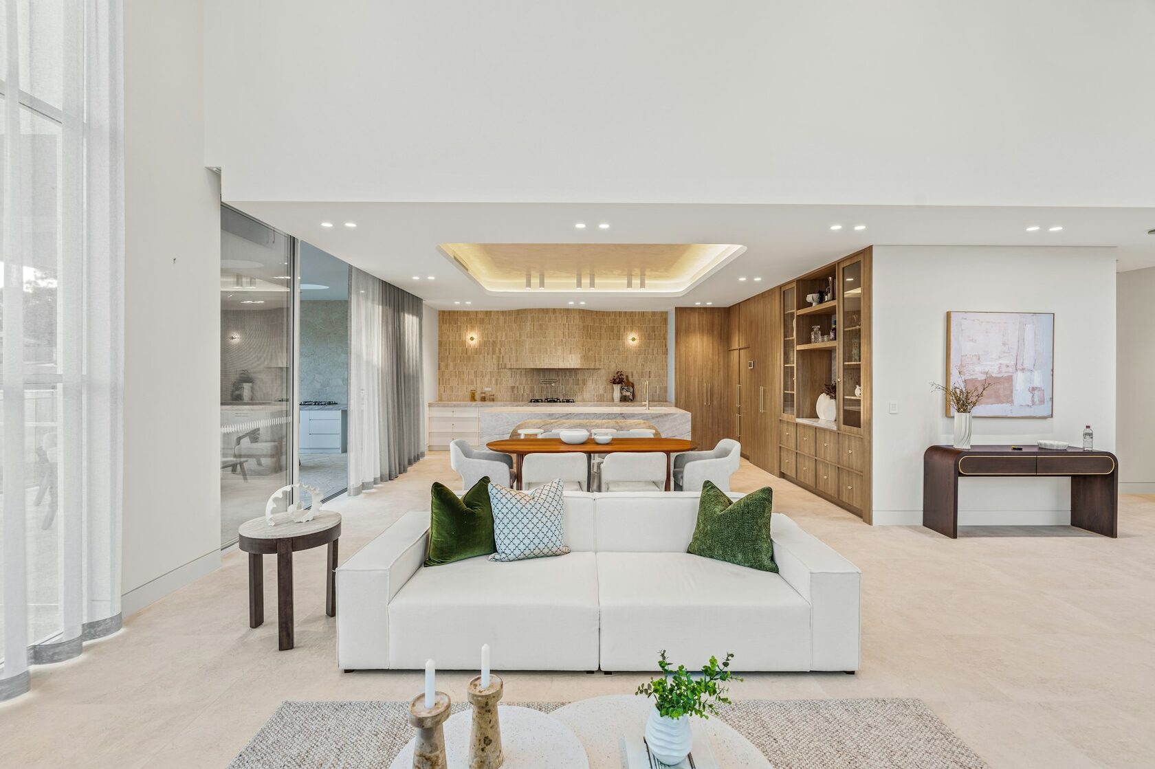 Bright open-plan living area inside a new Aura Habitats townhouse
