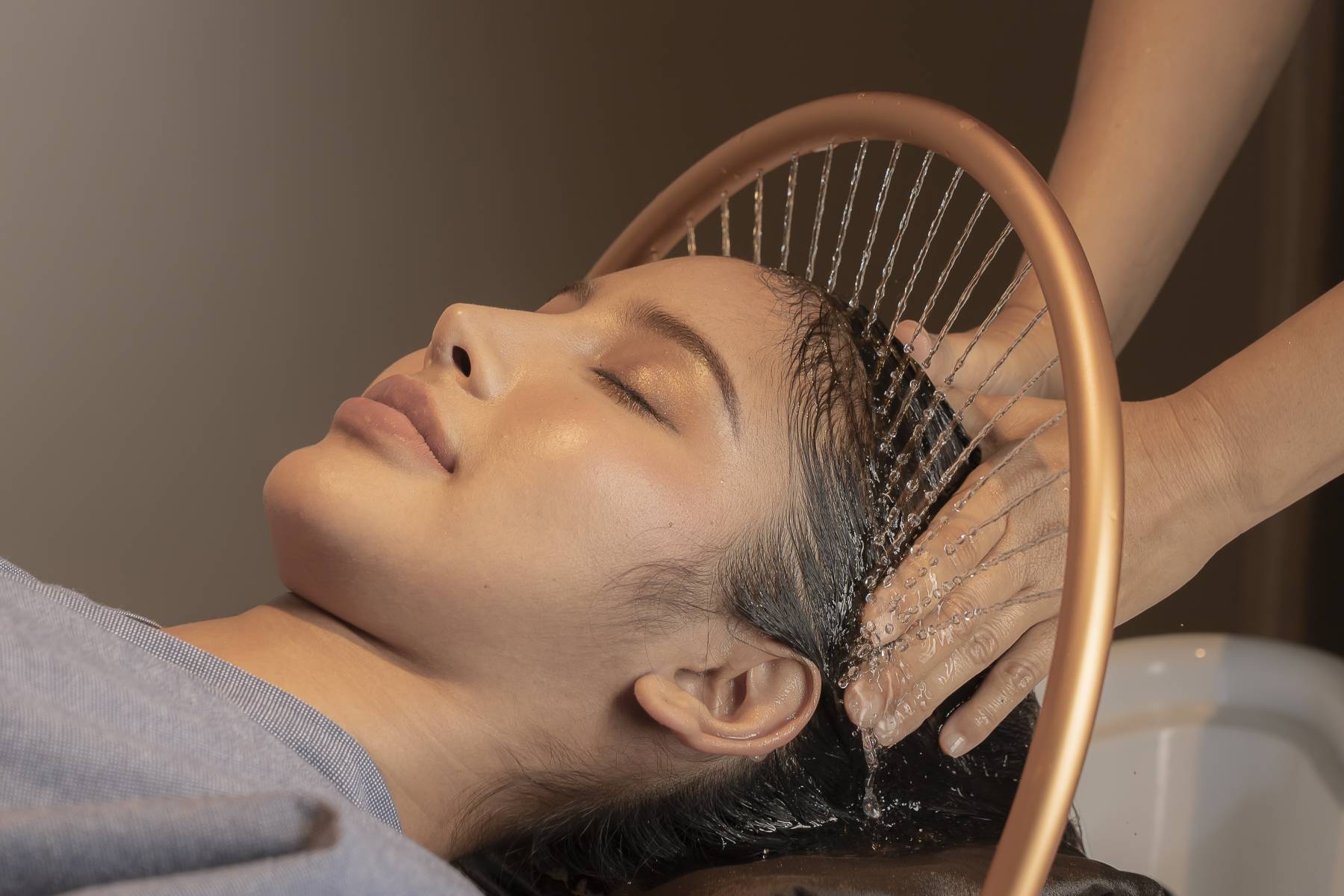 Japanese head spa treatment with Water Halo scalp rinse at AURA Japanese Head Spa, Ross Park Mall, Pittsburgh