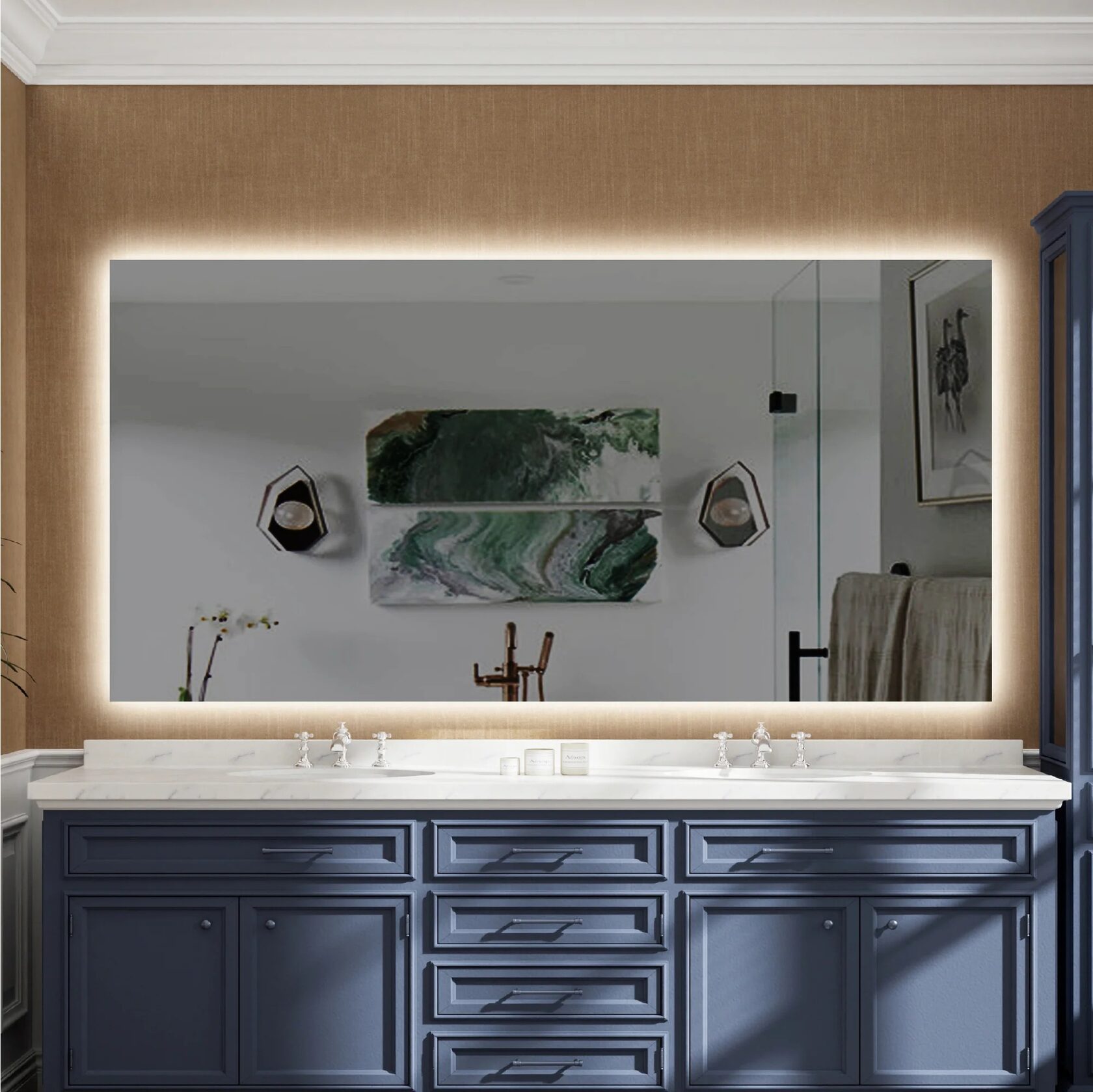 Large Bathroom Mirrors for Double Vanities & Master Baths | Fabubath