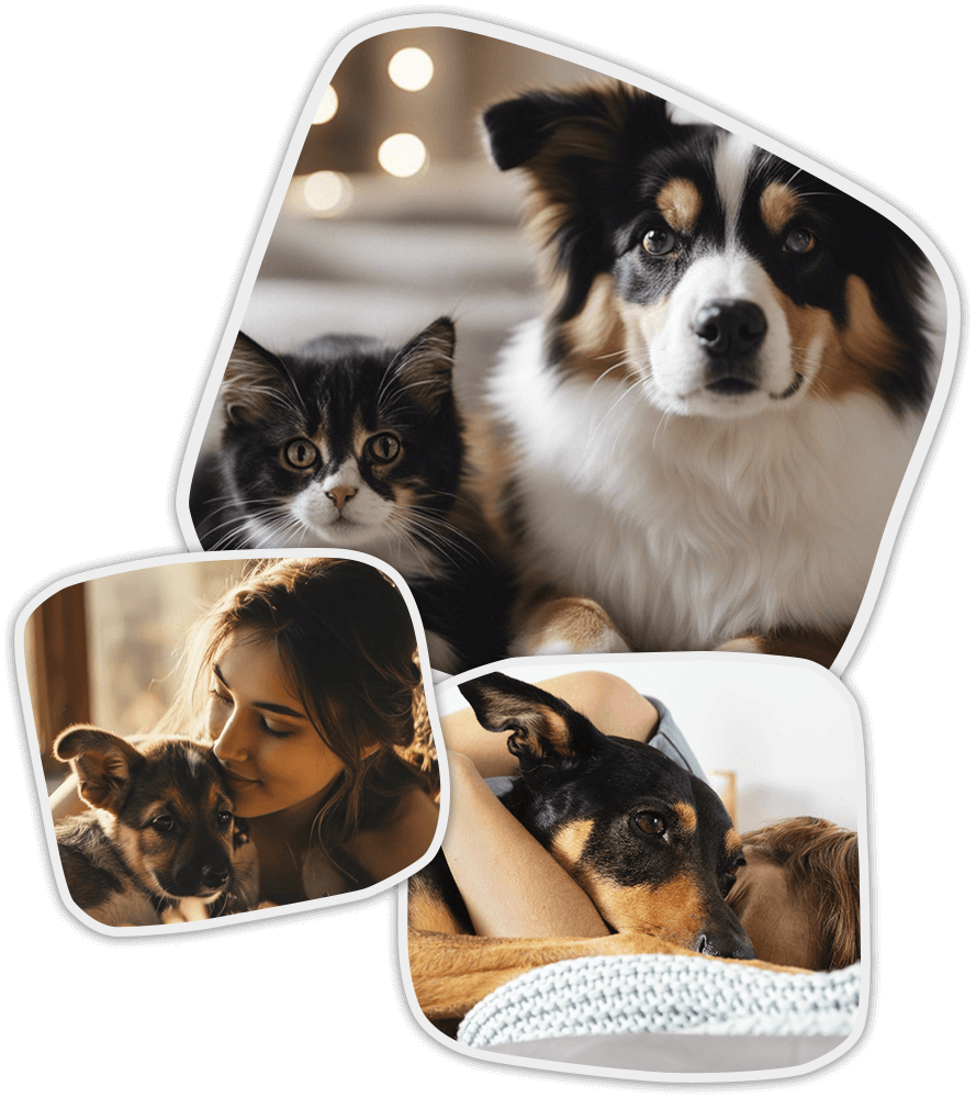 Perro y gato en acogida