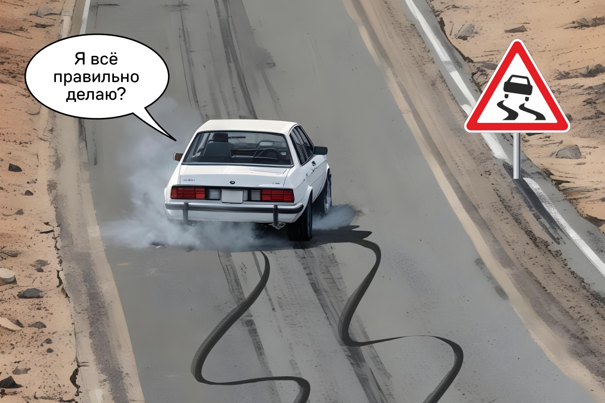 жёсткая езда по дороге