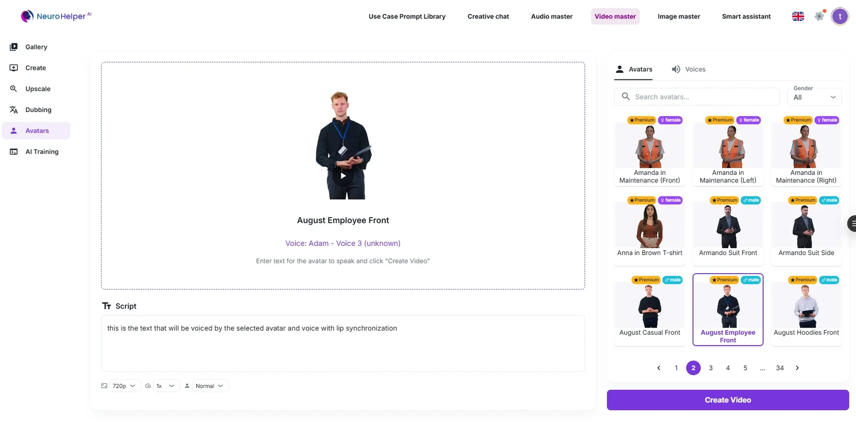 Commercial AI presenters for business communication
