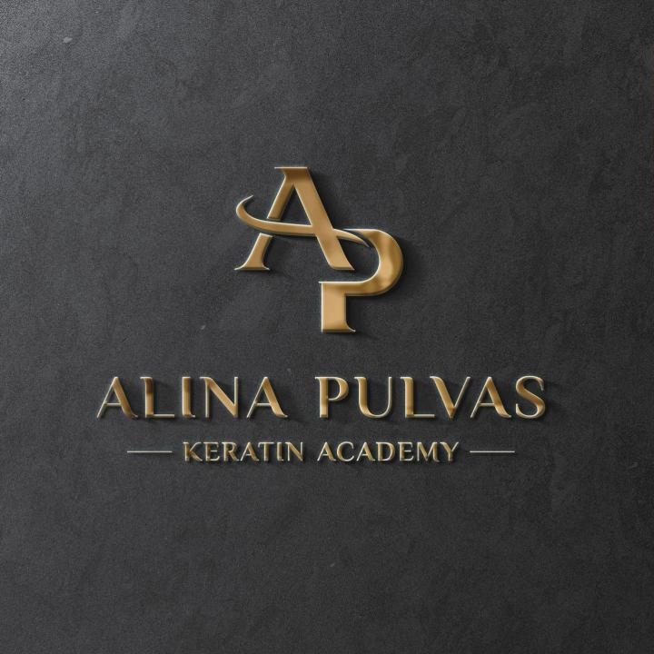 ALINA PULVAS Keratin Academy logo – golden AP monogram