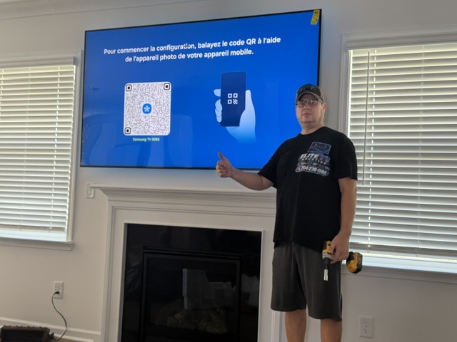 Real fireplace TV installation