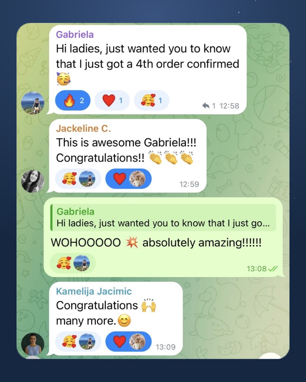 Message from the chat