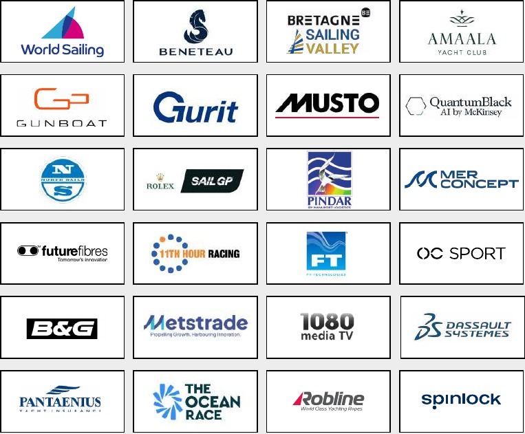The complete brand logo panel from the Yacht Racing Forum brochure
