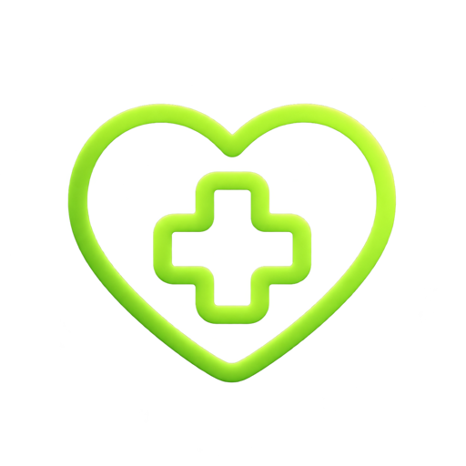 Herz mit medizinischem Kreuz für Gesundheit und Pflege