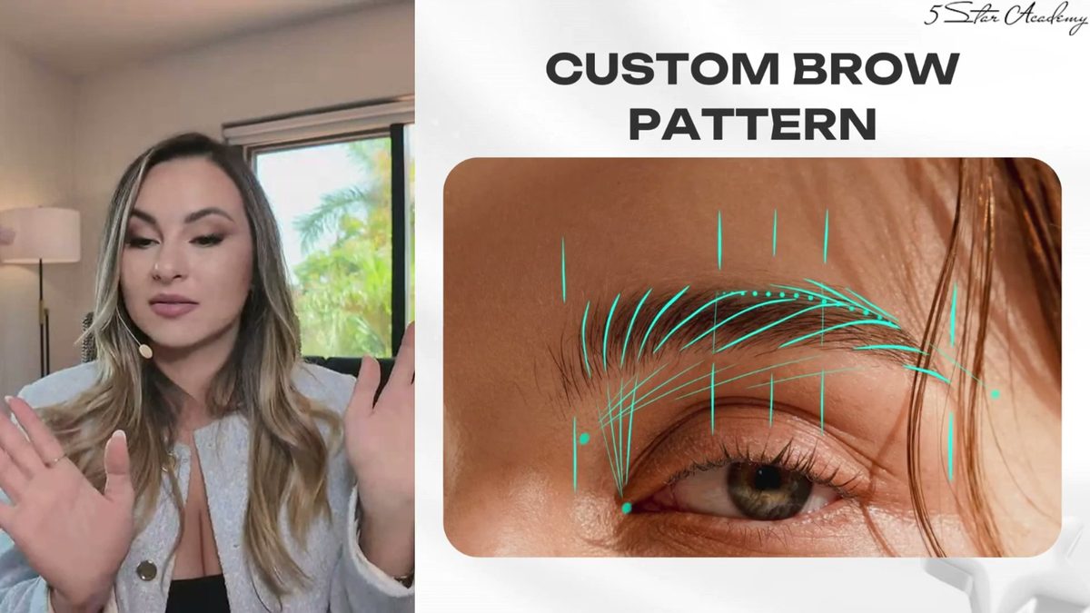 Kristina teaching a custom brow pattern in a Delta video lesson