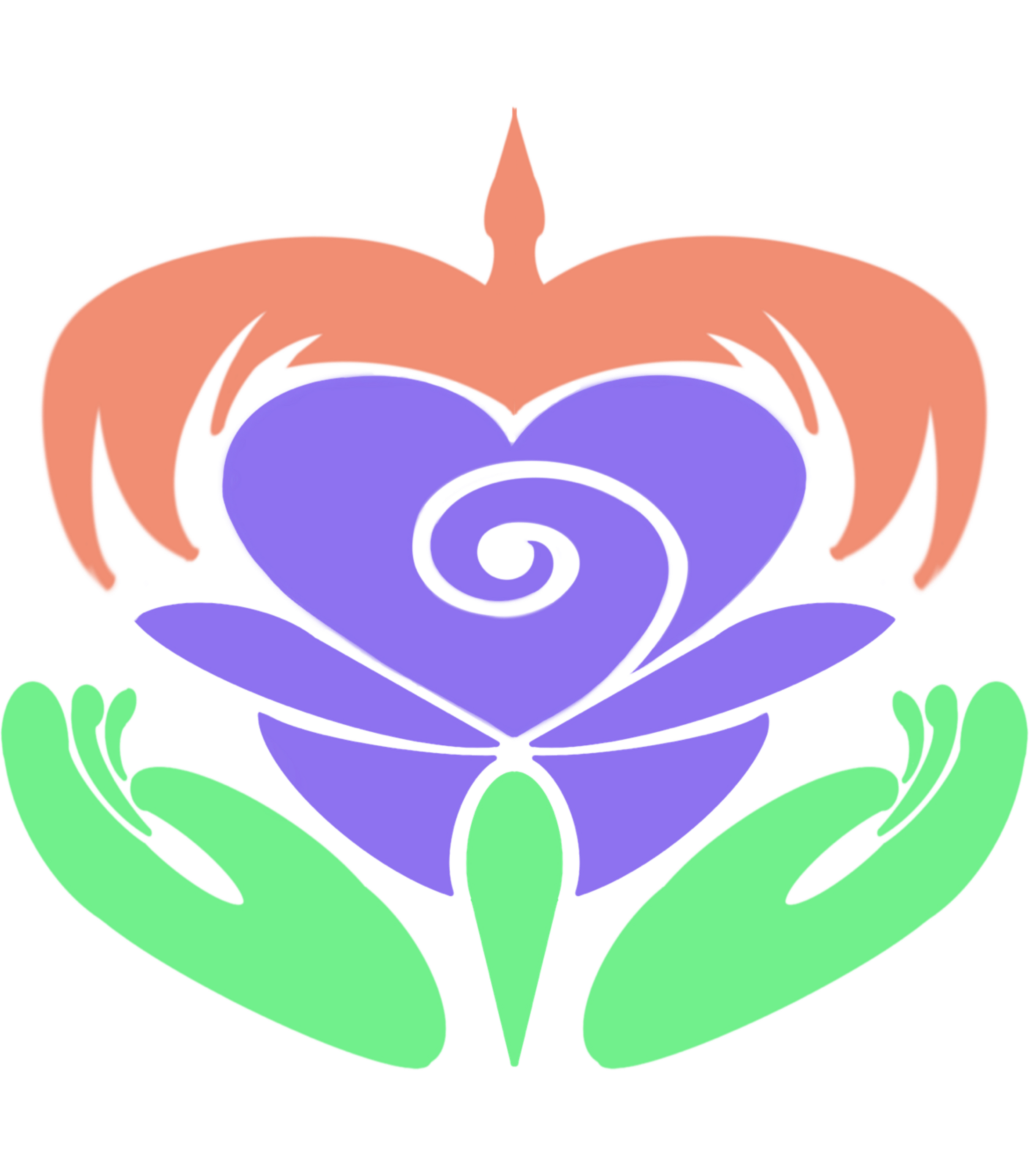 MavenHaven logo; green hand-shaped leaves hold a purple heart-shaped rose flower, while an orange phoenix bird rises from the top.