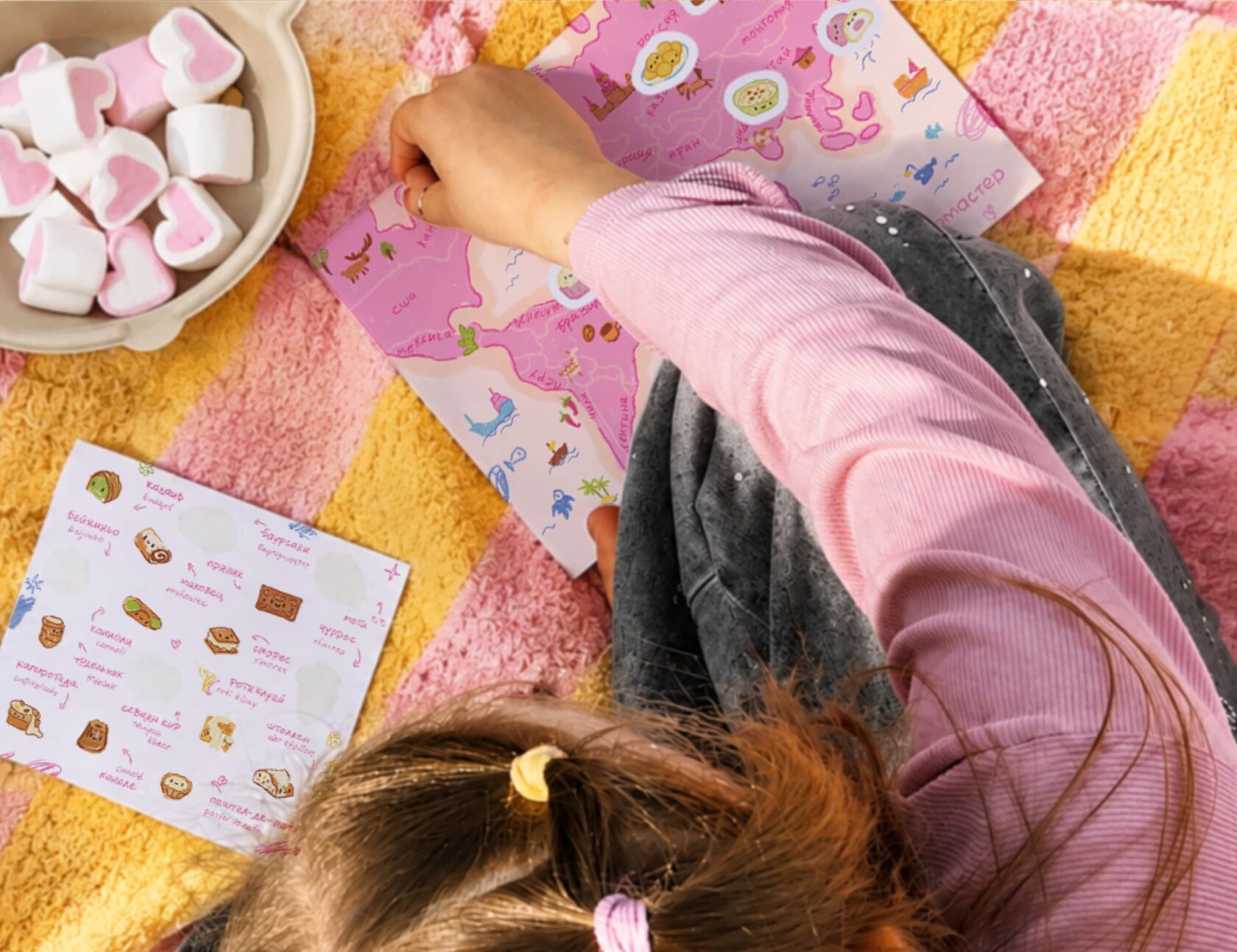 Child playing the map game