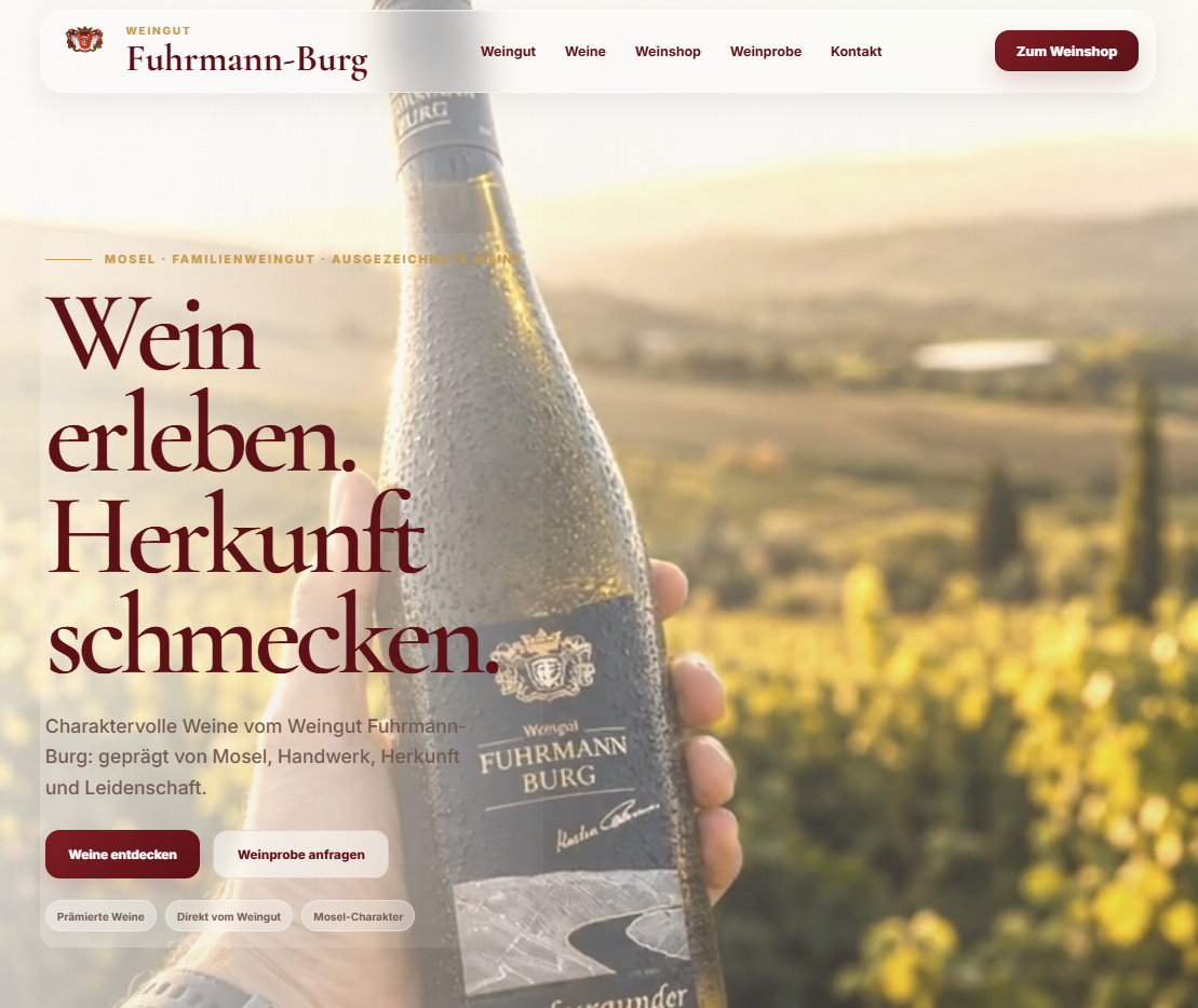 Light Premium Designvariante für Weingut Fuhrmann Burg