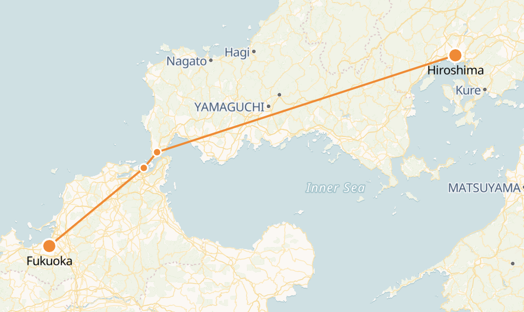 Hiroshima to Fukuoka Bullet Train Cost Schedule Tickets