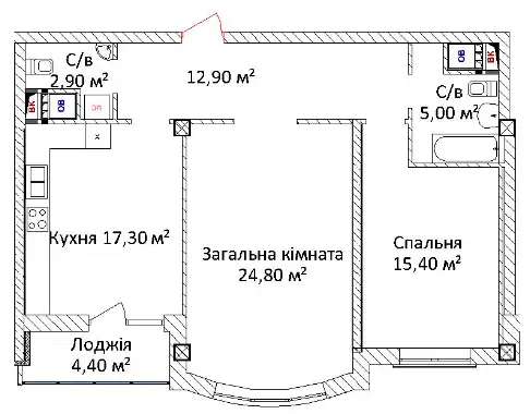 Фото 2-комнатной квартиры в ЖК на Еврейской