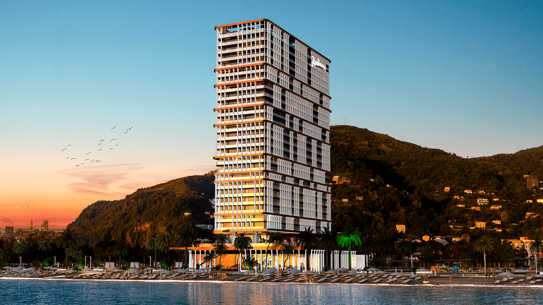 Radisson Blu Residences, situé en bord de mer à Batumi, propose des appartements de marque alliant vie moderne et fort potentiel de revenus. Le projet offre confort et élégance, soutenu par le nom Radisson Blu, et est conçu pour ceux qui désirent un style de vie élégant et des retours sur investissement solides.