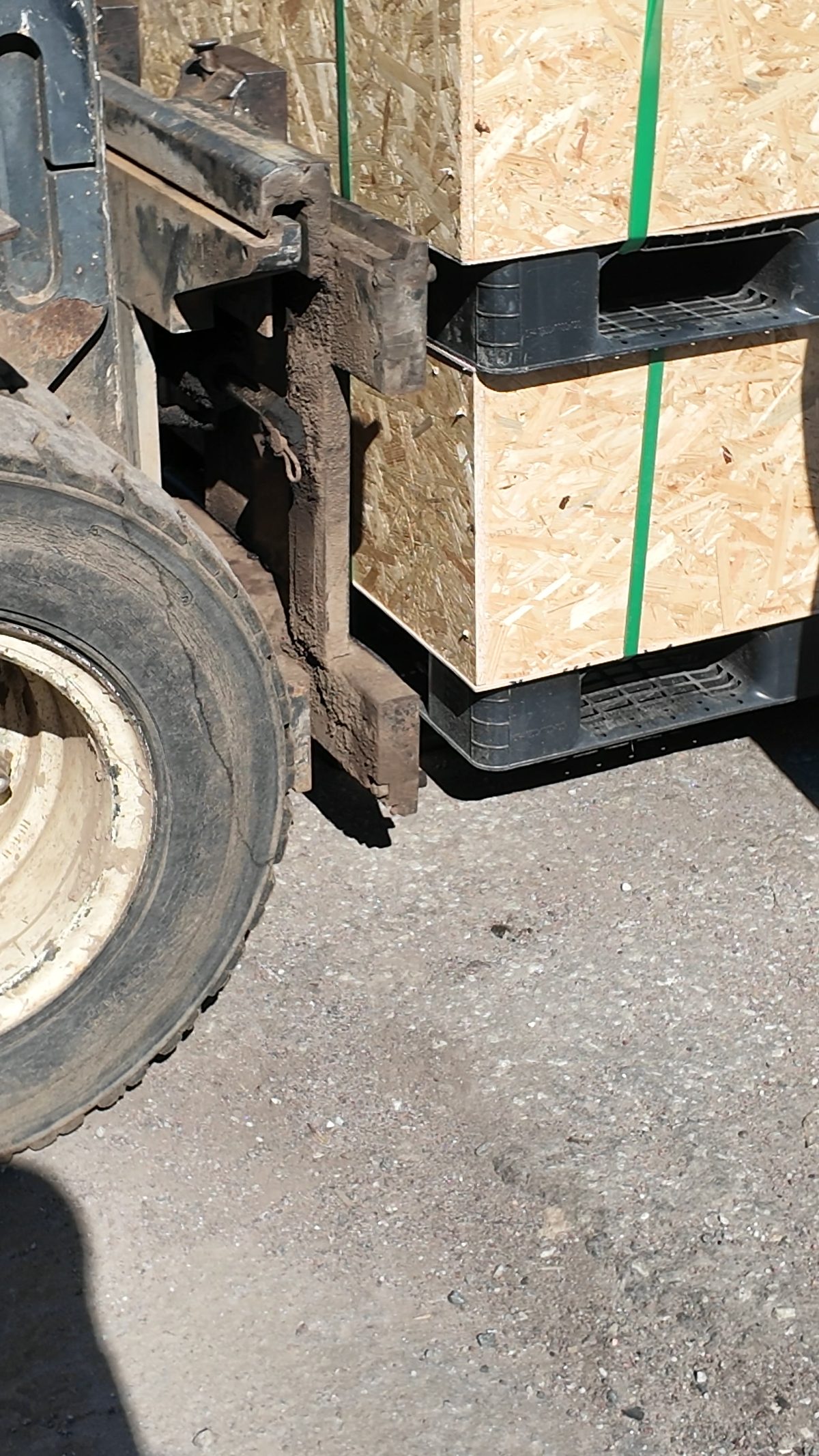 Crates being loaded for transport out of the workshop