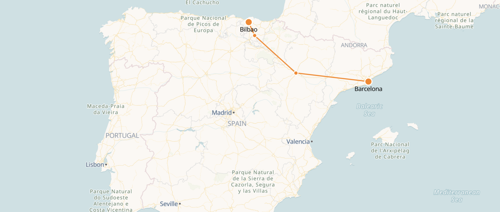 Bilbao to Barcelona Train Tickets & Schedule Spanish Trains