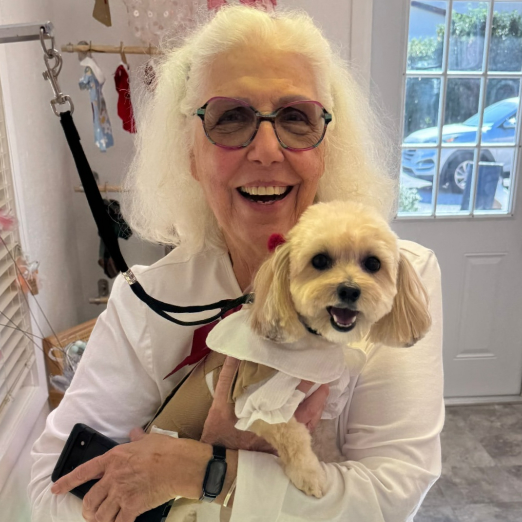 Pet parent with a dog