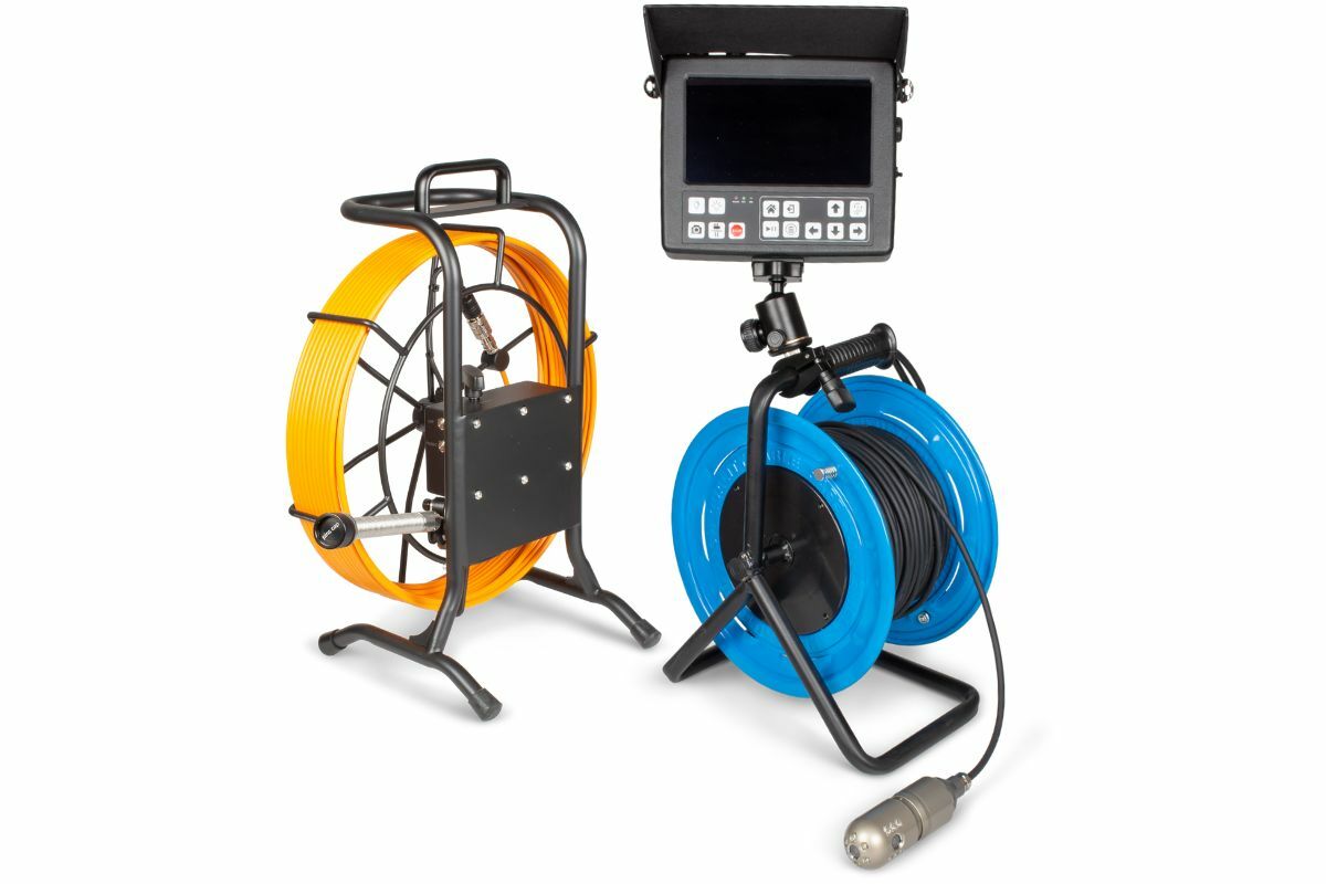 Large duct inspection camera system for broad interior viewing