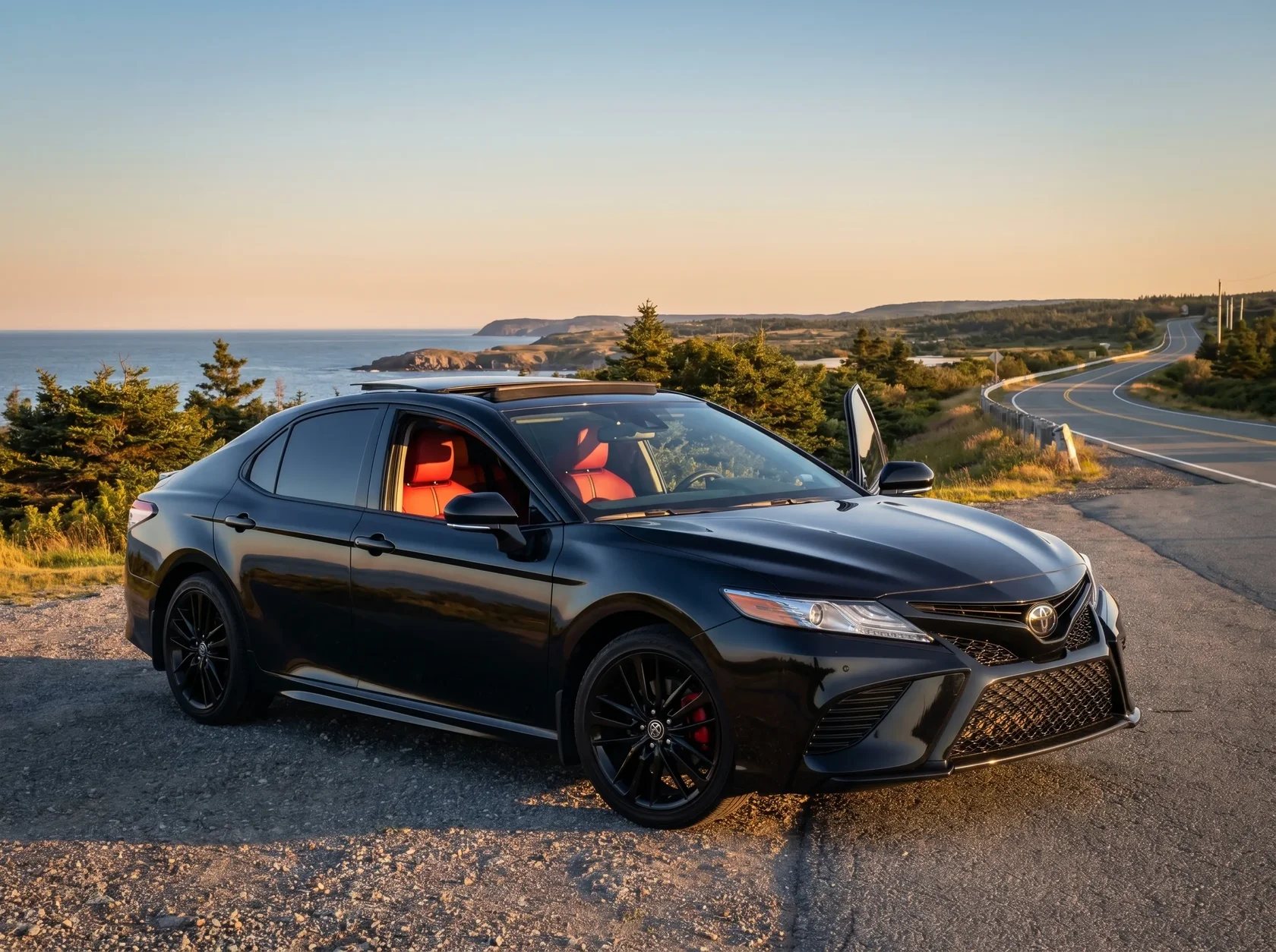 Glossy Black 2020 Toyota Camry XSE
