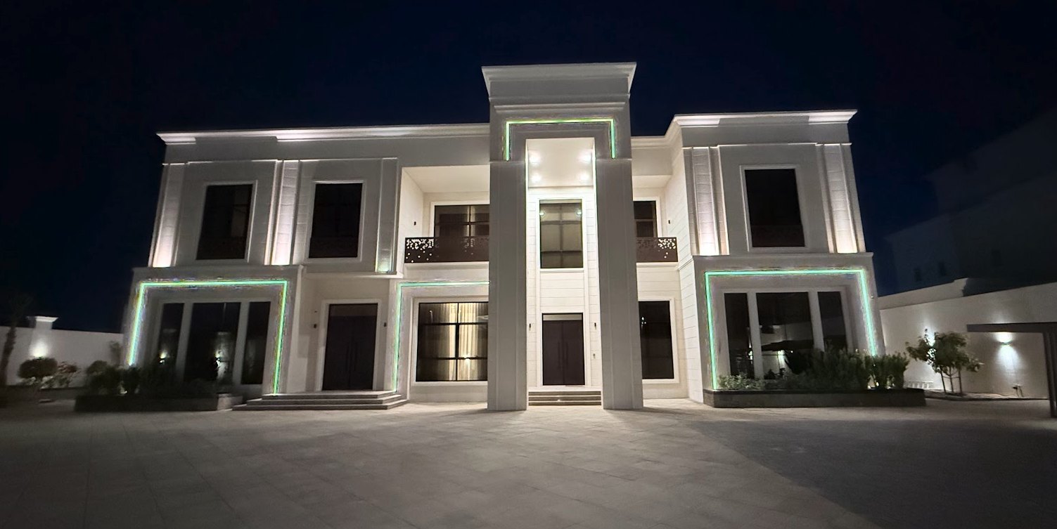 Abu Dhabi Villa — villa exterior at night