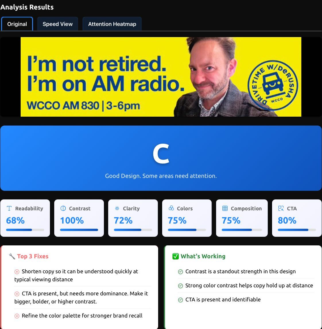 Grade and scores screenshot