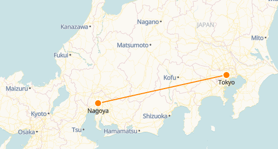 Nagoya to Tokyo Bullet Train Schedule Distance Tickets