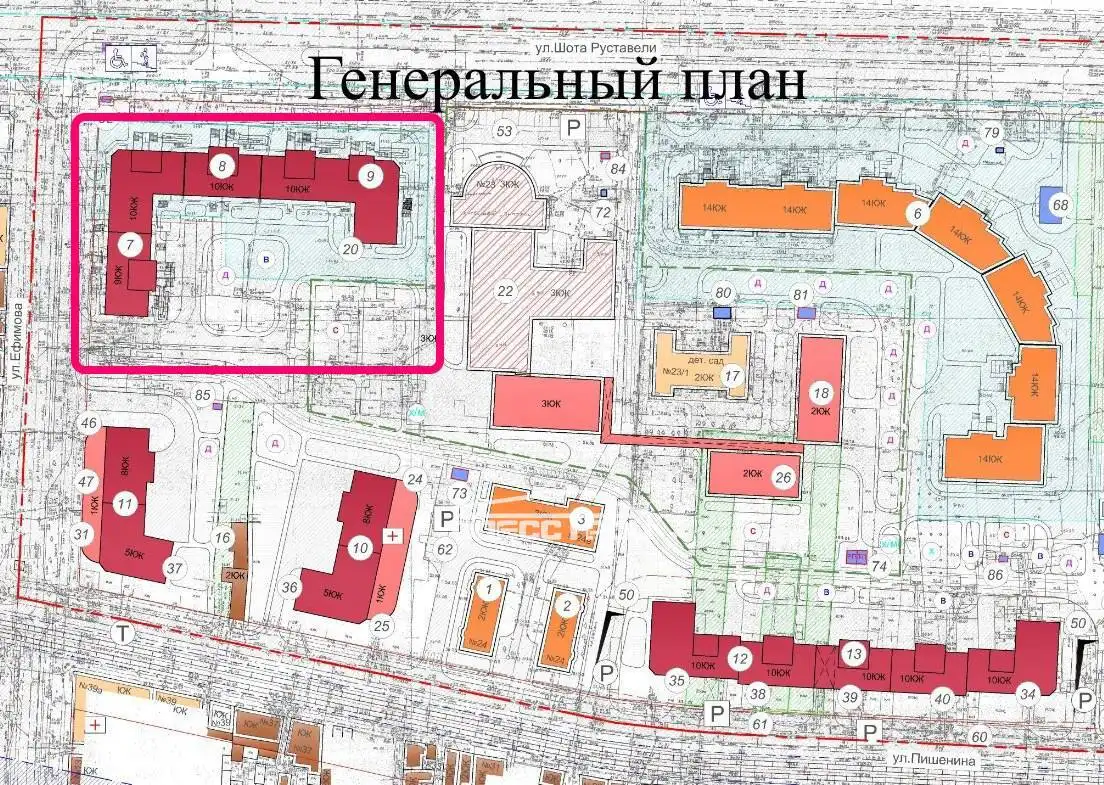 Генплан ЖК на Єфімова