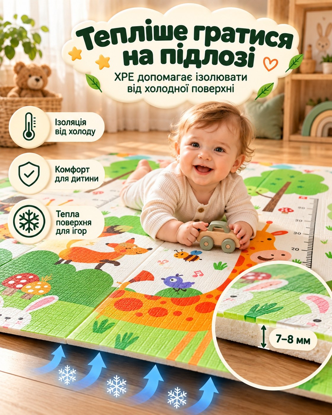 Тепліше гратися на підлозі