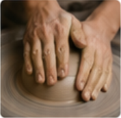 Pottery wheel centering clay
