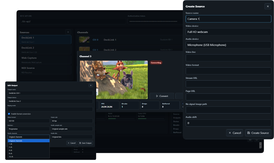 Direct Convert Dashboard interface