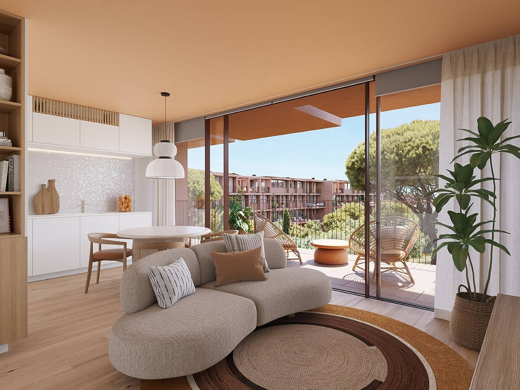 Sea-view living room in a property handled by Magnólia in the Algarve
