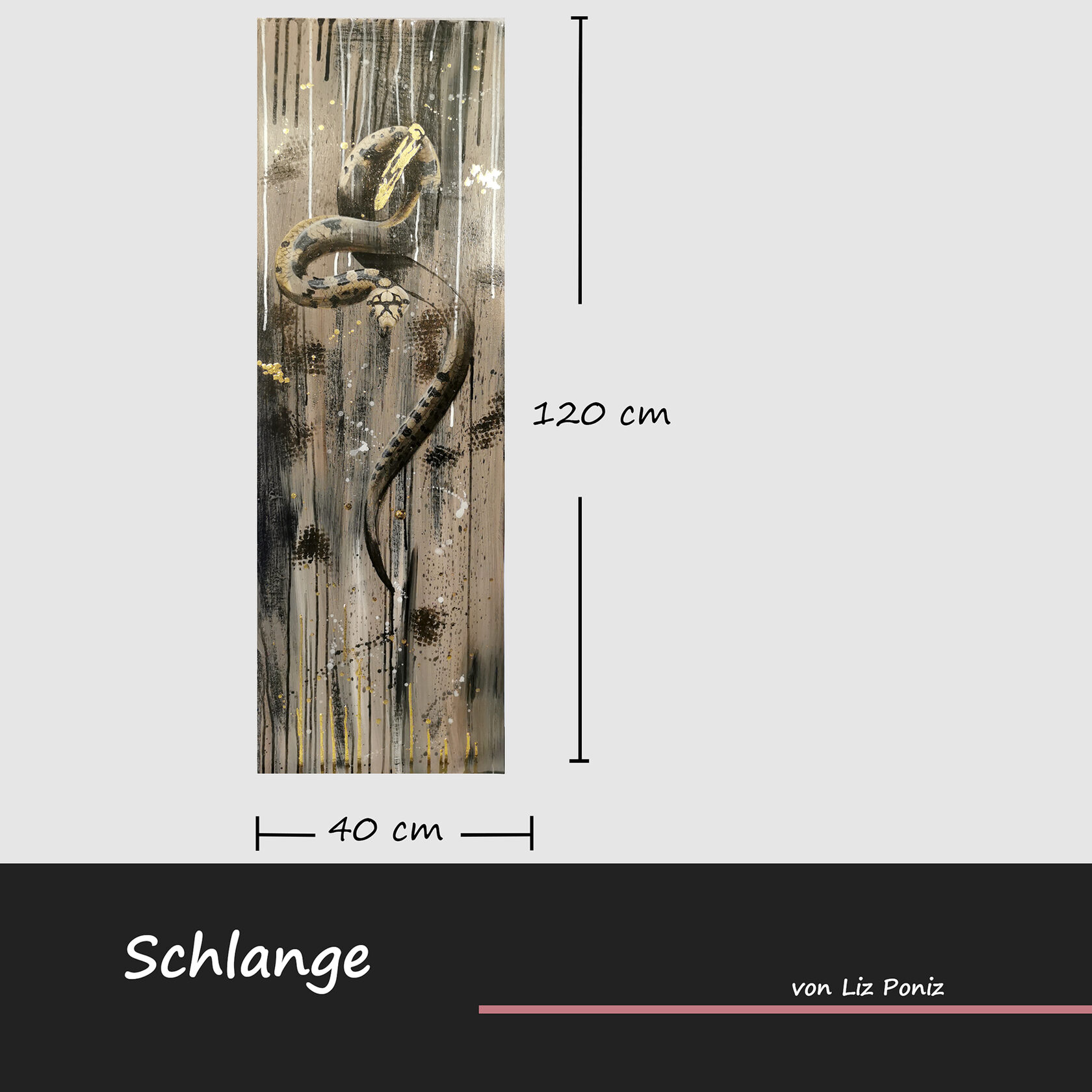 Schlangen Gemälde modern – Symbol für Wandel und fließende Energie