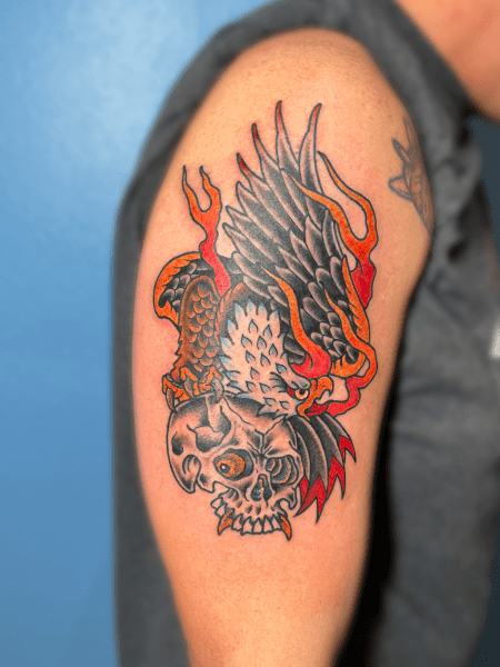 tattoo scull American Traditional style