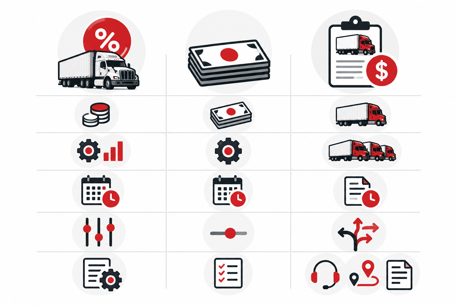 Dispatch pricing models compared by fee base, workload, billing timing, adjustments and scope