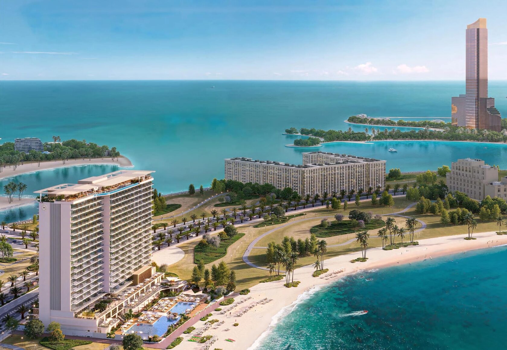 Architectural rendering of The Residences at Sheraton Al Marjan Island Resort